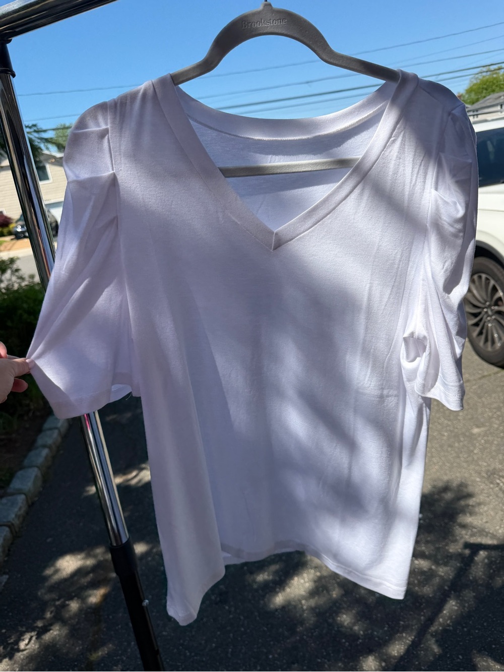 Classic White V-Neck Short Sleeve Tee by